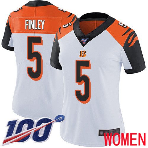 Cincinnati Bengals Limited White Women Ryan Finley Road Jersey NFL Footballl 5 100th Season Vapor Untouchable
